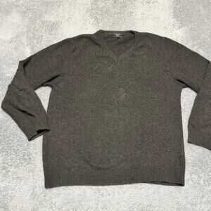 Guise Cashmere Sweater Mens XL Gray V-Neck *flaw